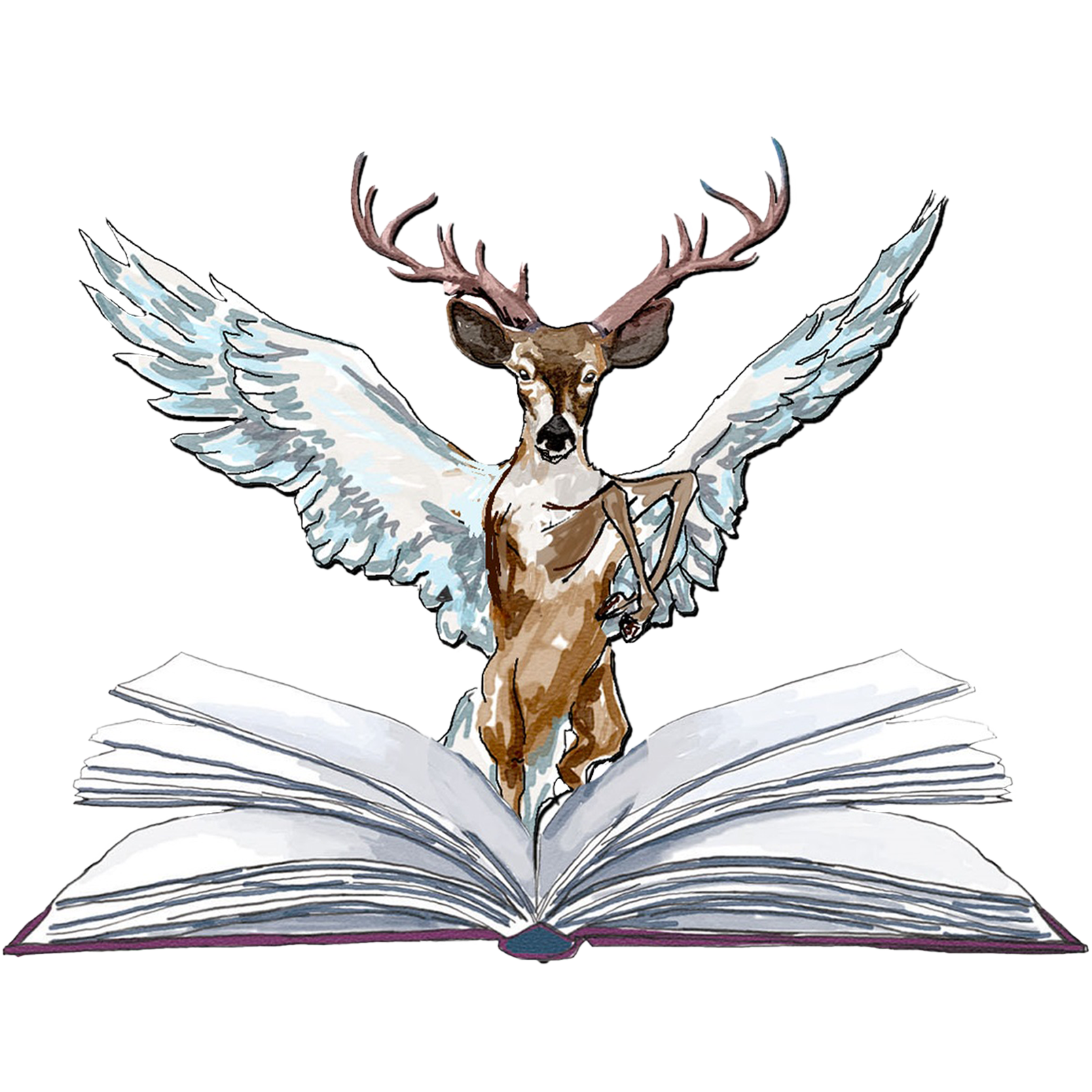 The Peryton — a winged stag rising from an open book